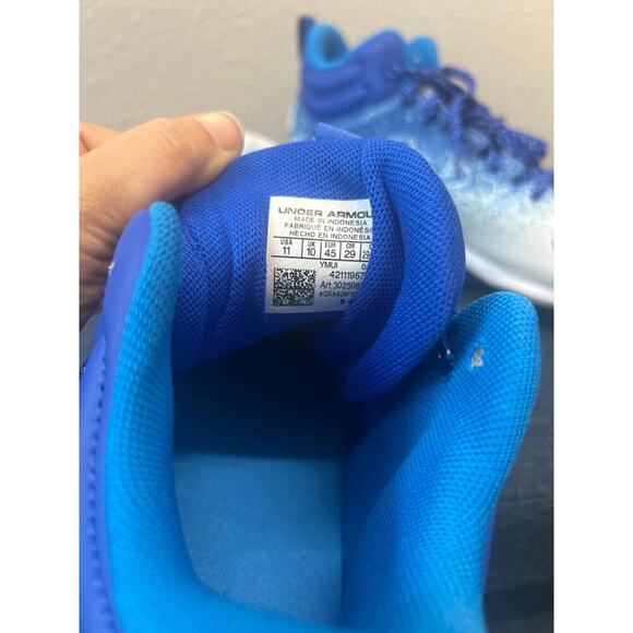 Under Armour Men's Spotlight Fran 2.0 Football Shoe, Royal Blue/White Size 11 - Picture 7 of 9